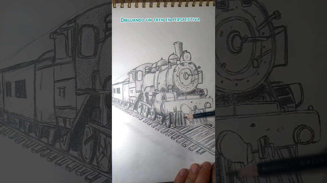 Dibujando un Tren en perspectiva #dibujos #drawing
