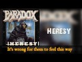 Paradox - Heresy - Lyrics