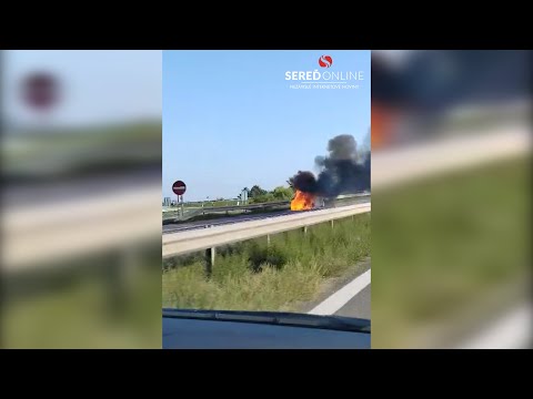 Požiar vozidla na R1 pred Trnavou, 8.9.2023