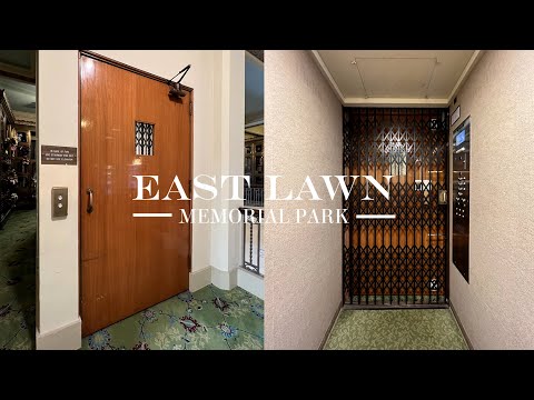 RUINED Vintage Gated OTIS Traction Elevator - East Lawn Memorial Park - Sacramento, CA