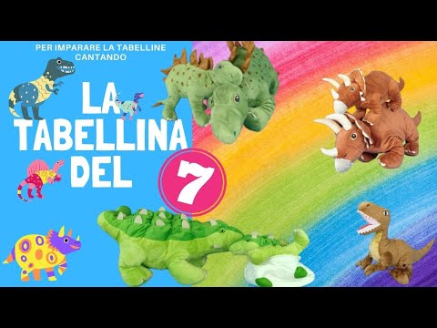 La tabellina del 7 | Impara le tabelline | Canzoni per bambini | Dinosauri per bambini