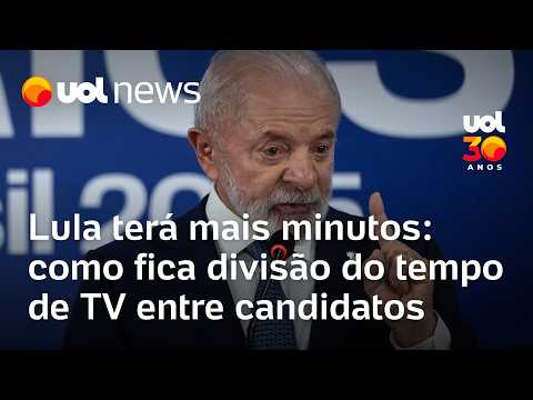 Lula terá mais minutos e Zema e Renan fora: como fica divisão do tempo de TV entre candidatos