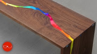 Epoxy Resin Waterfall River Table - Just Kidding It&#39;s Crayons :)