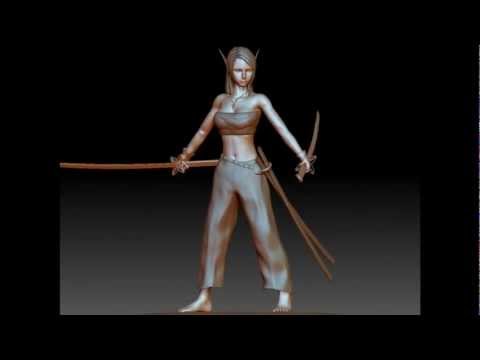 Elf Warrior - Selene zbrush turntable
