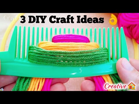 3 💖 Super Easy Woolen Flower Making Idea With Hair Comb | DIY Woolen Flowers Craft