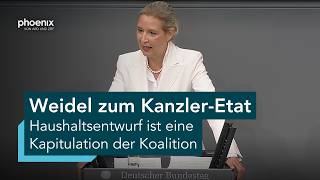 Alice Weidel (AfD) zum Haushalt im Bundeskanzleramt | 09.09.26