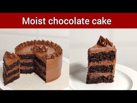 Moist chocolate cake with dark ganache @NadiyaTanvir 