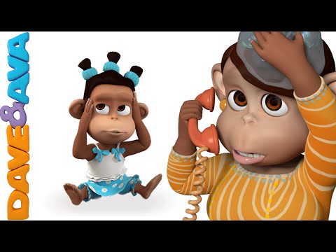 Five Little Monkeys Jumping on the Bed| Nursery Rhymes and Baby Songs | Dave and Ava Video