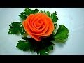 Роза из моркови. Flowers from carrots. Decoration of carrots ...