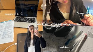 ENGINEERING MIDTERM SEASON 👩🏻‍💻🎧 5+ hr study sessions, 7 exams, library sessions, pop up event