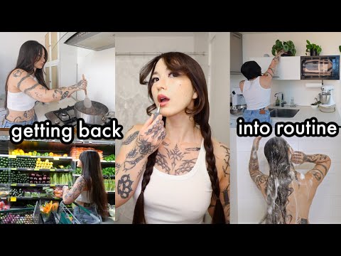 getting back into routine | workouts, meal prep, 5AM mornings, organizing my apartment