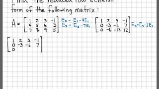 Linear Algebra Example Problems - Reduced Row Echelon Form