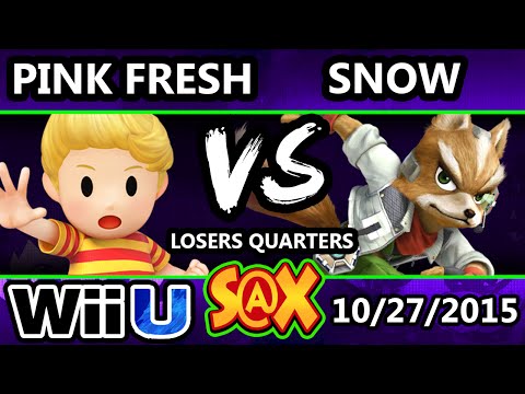 S@X 121 - Pink Fresh (Lucas) Vs. Snow (Fox) SSB4 Losers Quarters - Smash Wii U - Smash 4
