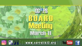 CCPS Board of Education Meeting March 11,2026