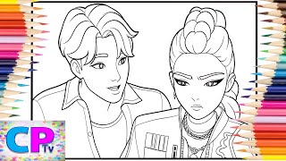 Rumi and Jinu/K- Pop Characters/Drawing of Rumi and Jinu/Creative Colors/Art Therapy