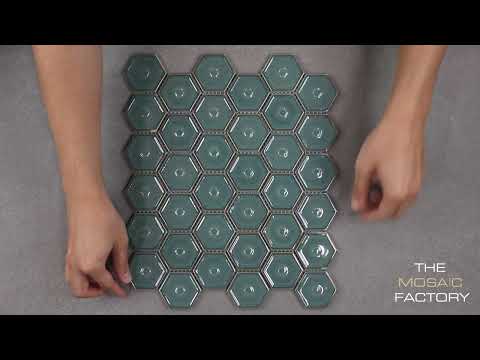 The Mosaic Factory Osiris Hertman mozaïektegel 5,1x5,9cm - Forest Green