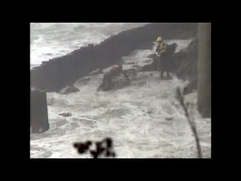 Firefighters Rescue Two Surfers Stuck On Rocks