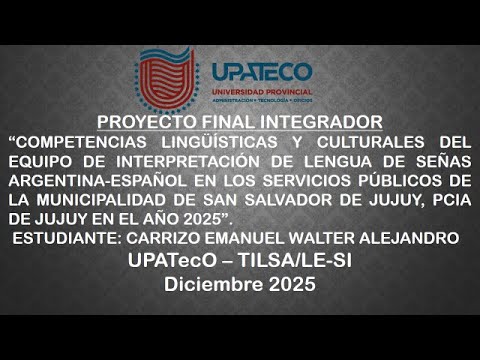 PFI: competencias lingüísticas y culturales en el interpretación de LSA-E en el ámbito municipal.