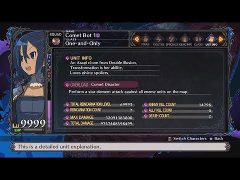 Disgaea 5 item leveling - kill bonus farming (with Comet Disaster)