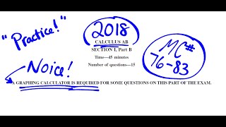 Visca AP Calculus AB 2018 Exam Problems 76-83