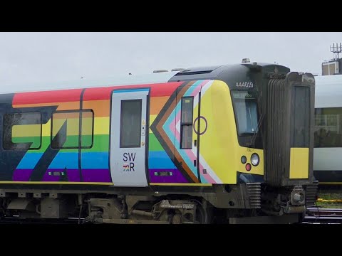 SWR Trainbow 444019 In New Colours At Clapham Junction And London Waterloo - Tuesday 28th March 2023