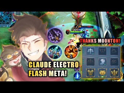 CLAUDE ELECTRO FLASH META! THANKS MOONTON FOR THIS BROKEN EMBLEM | TOP GLOBAL CLAUDE - MLBB