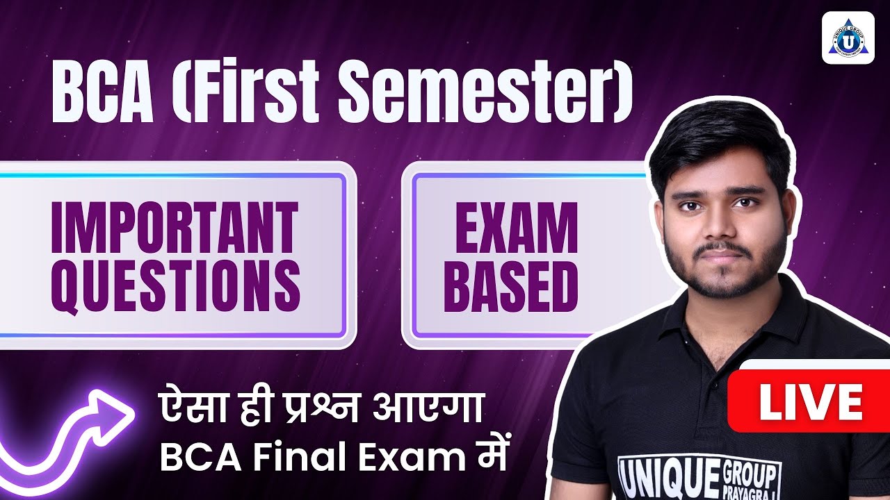 #BCA first Semester Exam Important Questions | BCA Basic Mathematics exam question | by pandey sir