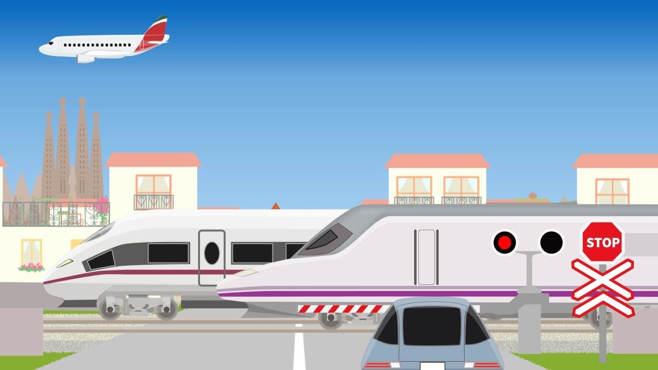 Spanish Railroad Crossing anime, Cruce de Ferrocarril スペインの踏切アニメ、アップデート動画４K