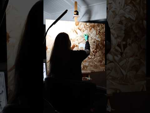 Oil underpainting time lapse #artworkinprogress #oilpaintingart #flowers #underpainting #largescale