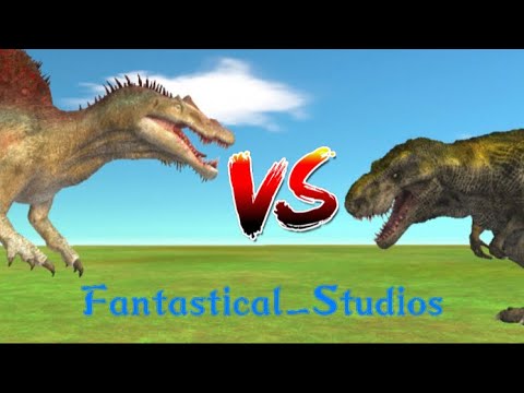 Spinosaurus Vs Tyrannosaurus Rex Battle -Fantastical_Studios (Animal Revolt Simulator)￼