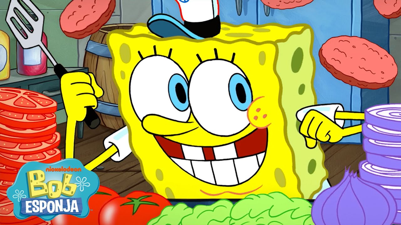 Bob Esponja | SpongeBob mandando MUITO bem na cozinha 🔥 | Compilação de 60 minutos | Português