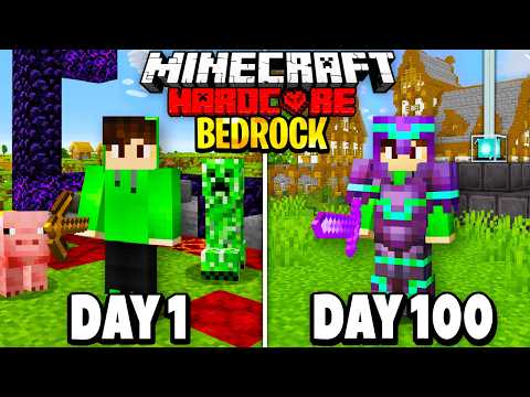 I Survived 100 Days in BEDROCK Minecraft Hardcore!