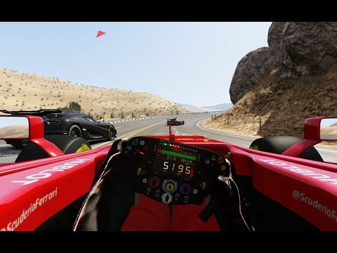 Battle Onboard F1 2017 Ferrari vs Supercars at Black Cat Country