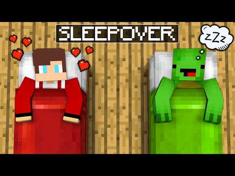 JJ & Mikey SLEEPOVER in Minecraft!