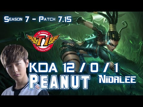 SKT T1 Peanut NIDALEE vs ELISE Jungle - Patch 7.15 KR Ranked