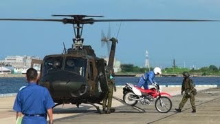preview picture of video '[陸自ヘリが海王丸パークに飛来] JGSDF UH-1J Helicopter TAKE-OFF KAIWO QUAY HELIPORT 海王岸壁臨時ヘリポート 2013.8.22'