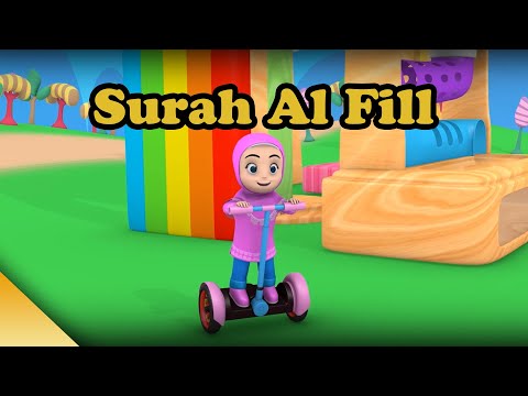 Murottal Juz 30 Surah Al Fil With Colorful Turtle Surfing Animation