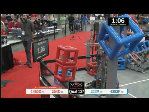 2015 VRC Tech Q137 - 1460X 254D vs 333M 4393P - 73 to 24 - VEX Worlds 2015 - Technology Division