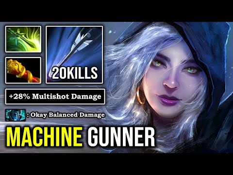 100% MACHINE GUN Crazy Frost Arrows EZ Counter PA with Insanely Multishot Damage Drow Ranger DotA 2