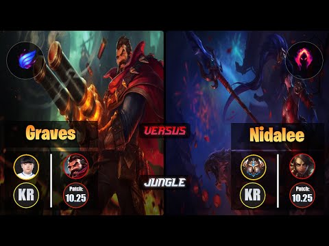 Canyon GRAVES (Jungle) [Phase Rush] VS NIDALEE - Challenger KR Patch 10.25