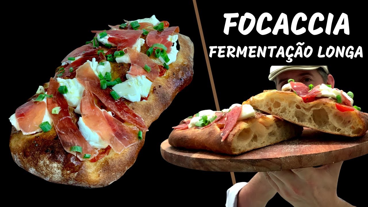 A clássica Focaccia !!! Com fermento natural !!! Linda e Leve !!!