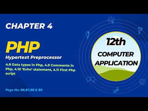 12th Computerapplication Chapter 4 Php Hypertext Preprocessor Part3