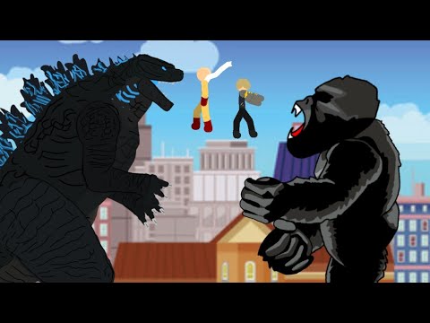 Godzilla vs King Kong vs Saitama vs Genos - How it should have ended - Drawing cartoons 2