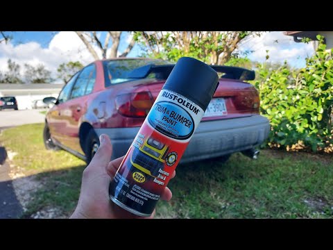 Using Rust-Oleum Trim And Bumper Paint To Restore My Faded Plastic Bumpers On My Car! Great Results!