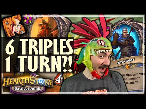 6 TRIPLES IN ONE TURN?! - Hearthstone Battlegrounds