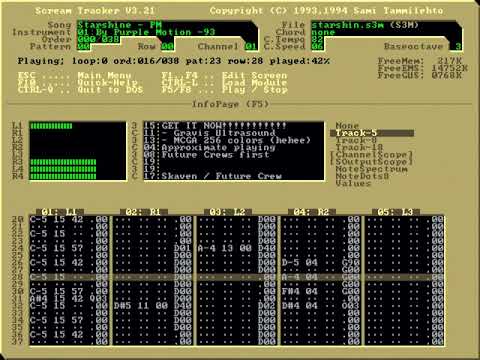 Purple Motion / Future Crew - Starshine (1993) tracker music @ Gravis Ultrasound