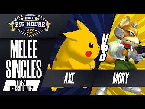 Axe vs moky - Melee Singles Top 24: Losers Round 2 - The Big House 10 | Pikachu vs Fox