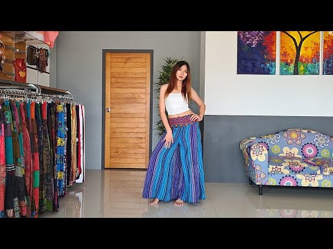 Orientalische patchwork Hippie Hose Schlaghose Alea Blau