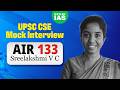 Sreelakshmi V C AIR 133 UPSC CSE 2025 Topper Mock Interview Xylem IAS