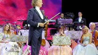 Andre Rieu having fun with the audience and playing America the Beautiful